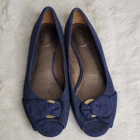 Clarks Artisan Blue Flat Shoes Women's Size 8.5 - Picture 3 of 9